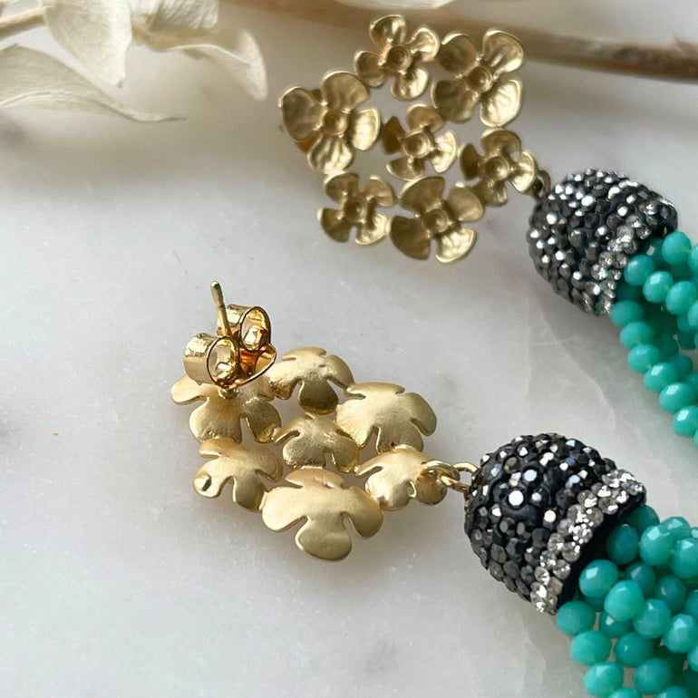 Ohrhänger MARIA mit Kristall-Anhänger - Alessandra Schmidt Jewelry