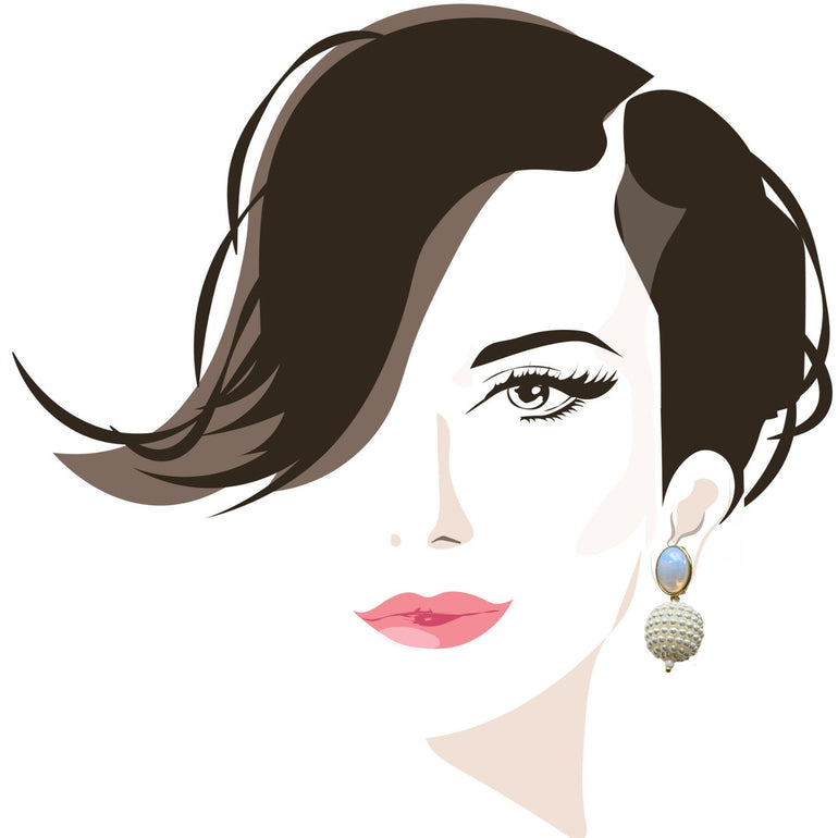 Perlen Ohrringe little DAISY mit Clip-Verschluß - Alessandra Schmidt Jewelry