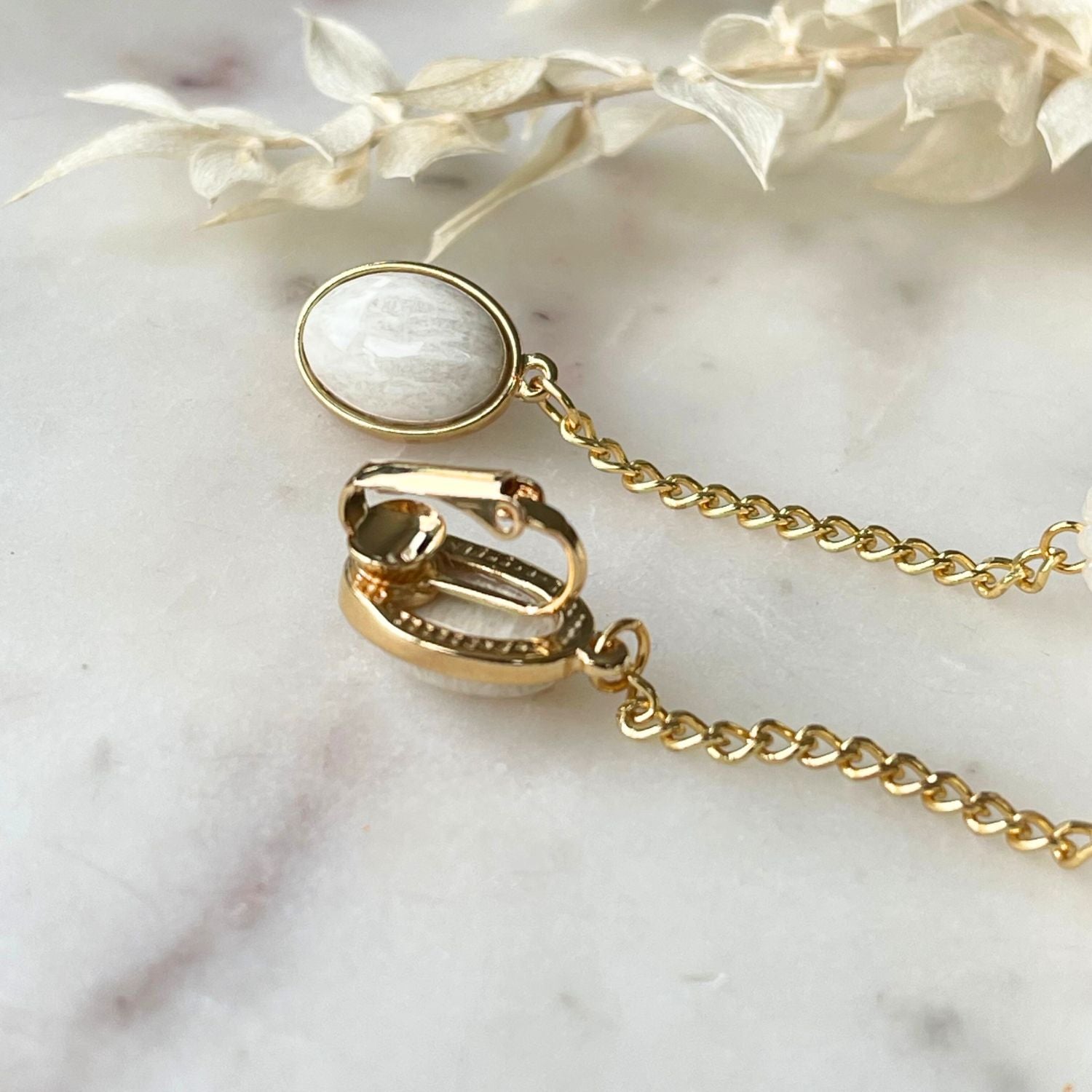 Perlen Ohrringe DAISY mit Clip-Verschluß - Alessandra Schmidt Jewelry