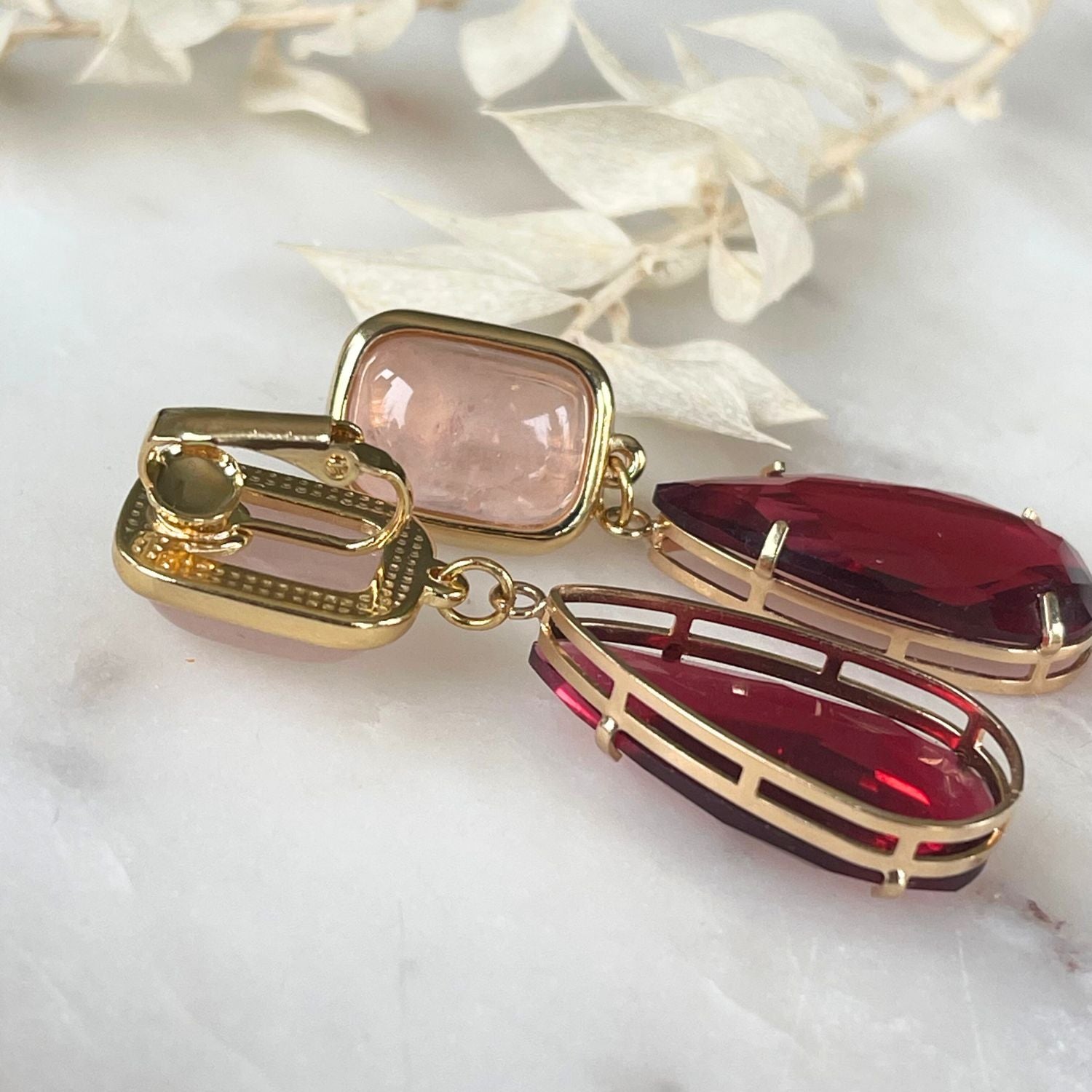 Ohrringe MARIELA mit Clips Quarz und Krystal - Alessandra Schmidt Jewelry