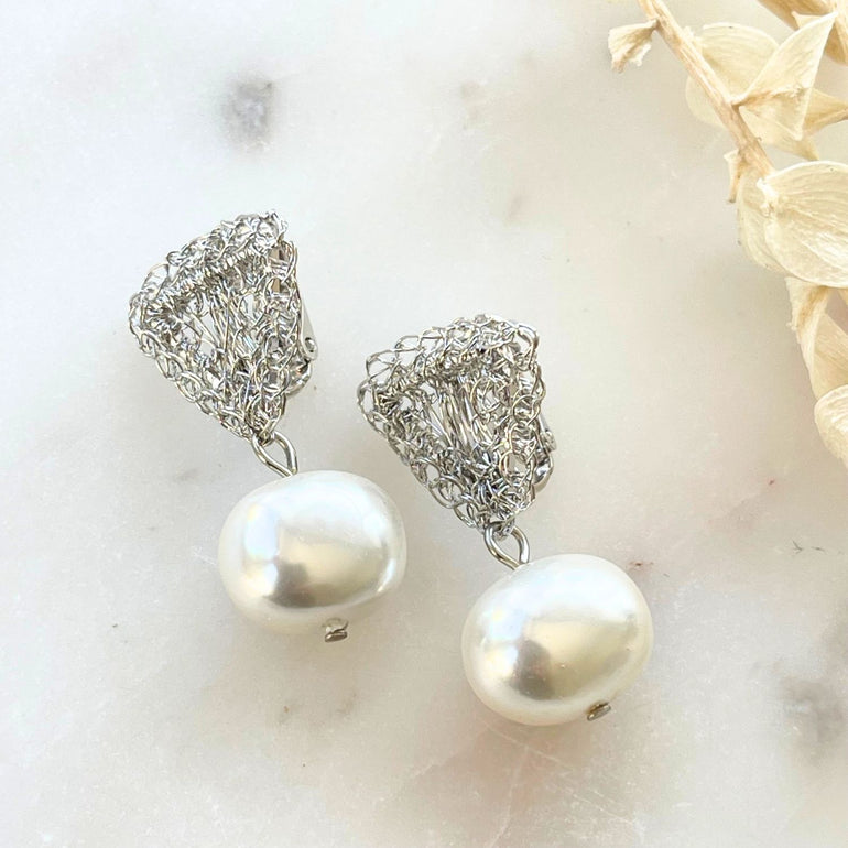 Ohrringe TERESA Clip-Verschluß Mallorca Perlen - Alessandra Schmidt Jewelry