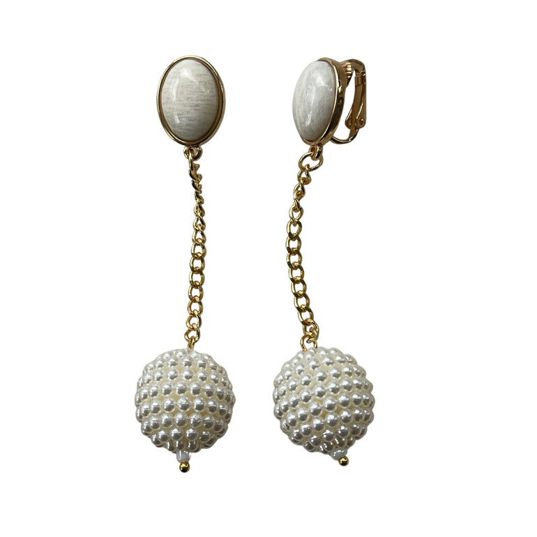 Perlen Ohrringe DAISY mit Clip-Verschluß - Alessandra Schmidt Jewelry