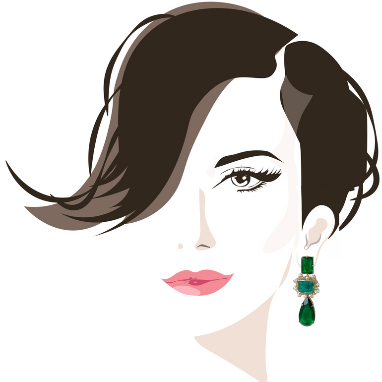 Vielseitige Ohrringe "JARDIN D'EAU" mit grünen Kristallen - 2 Verwendungsoptionen - Mit Stecken-Verschluss - Länge: 6,9 cm, Breite: 1,1 cm - 18 K vergoldetes Messing mit Kristallen - Farbe: Smaragd - Perfekte Ergänzung für verschiedene Outfits und Anlässe