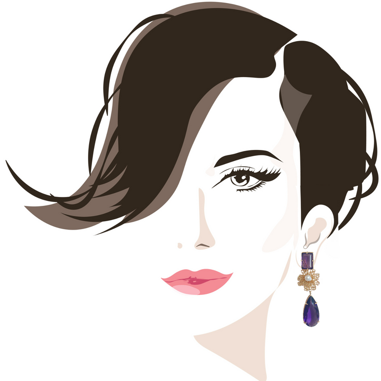 Ohrringe LE CLOS NORMAND mit lila und rosa Kristallen - Alessandra Schmidt Jewelry