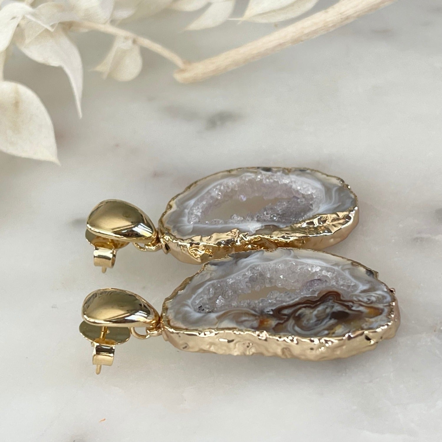 Ohrringe NATALIA mit Naturstein Geodo - Alessandra Schmidt Jewelry