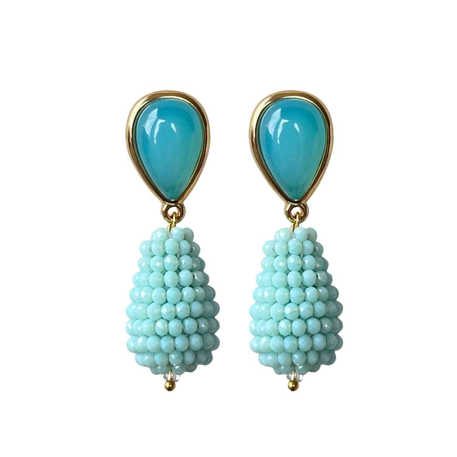 Ohrhänger CHARLOTTE mit Achat und Kristall - Alessandra Schmidt Jewelry