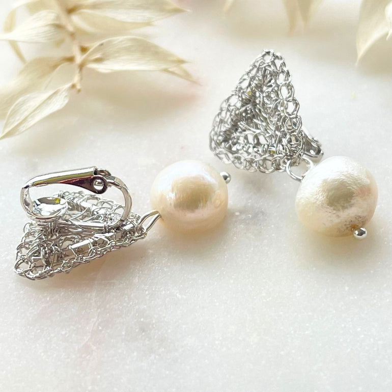 Ohrringe TERESA Clip-Verschluß Süßwasserperlen - Alessandra Schmidt Jewelry