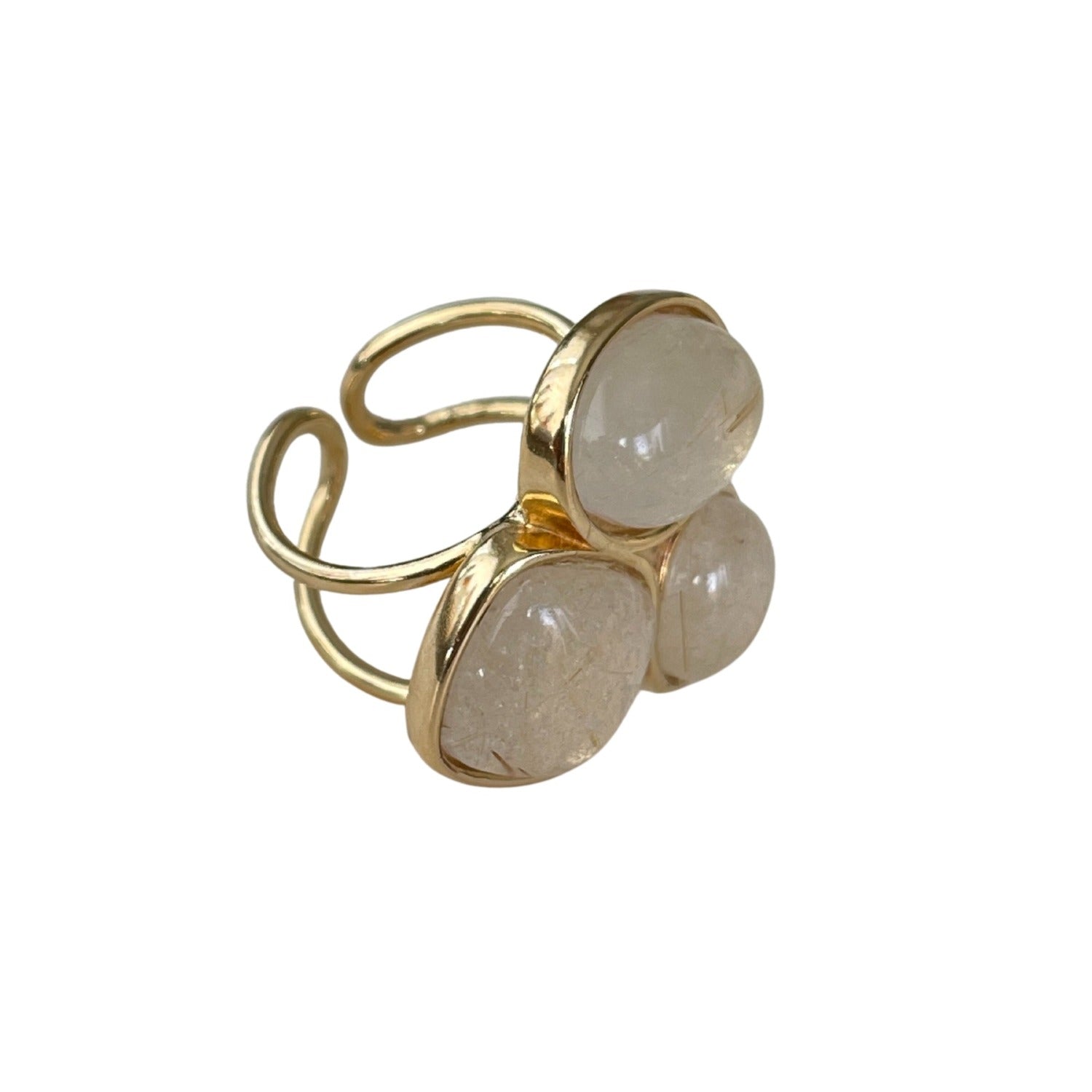 Ring LUCIANA 18 K Vergoldet Naturstein Rutil - Alessandra Schmidt Jewelry