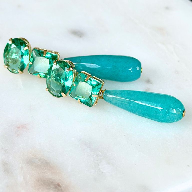 Clip Ohrringe Jenni von Alessandra Schmidt Kristall und Angelittropfen